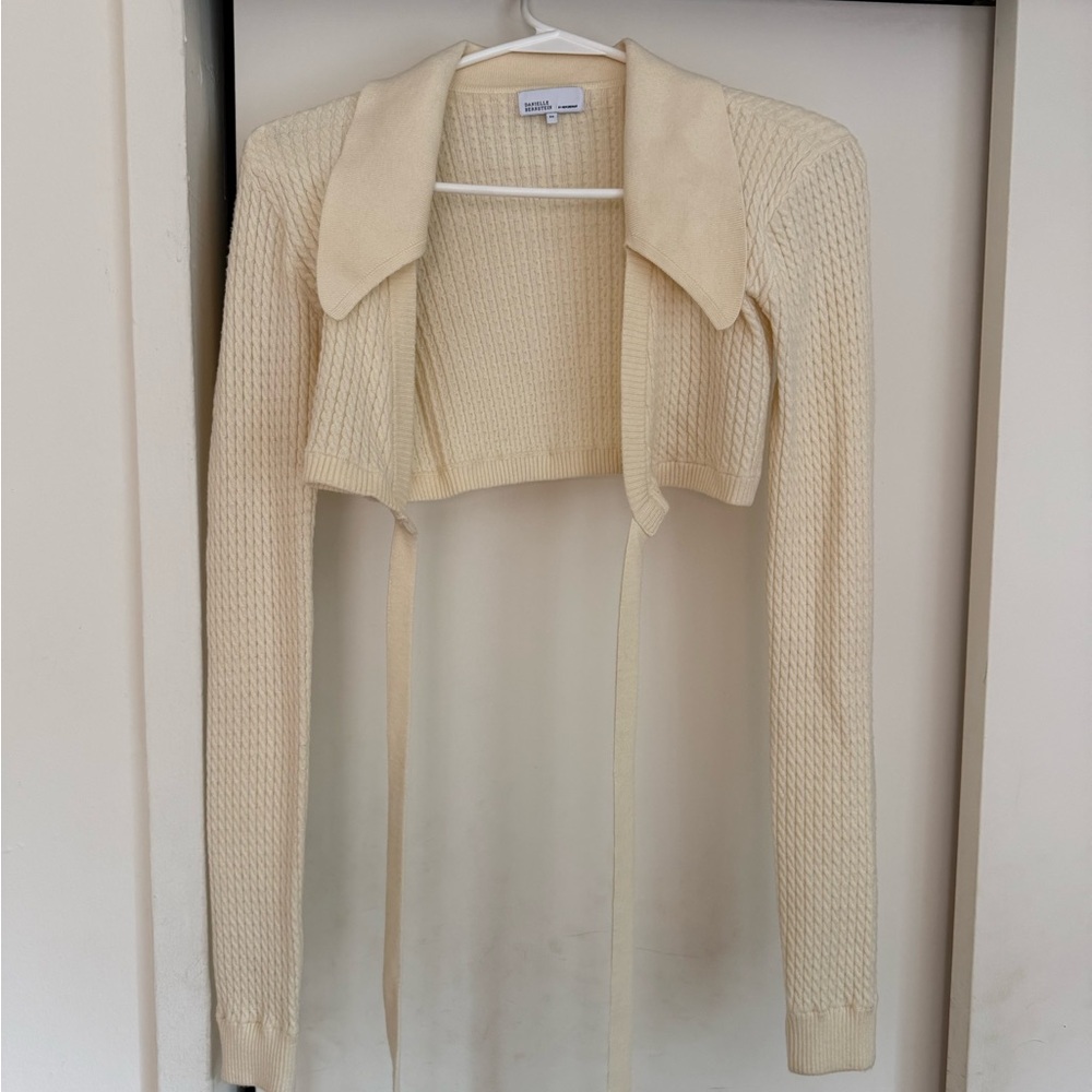 WeWoreWhat Cream Cardigan Sweater